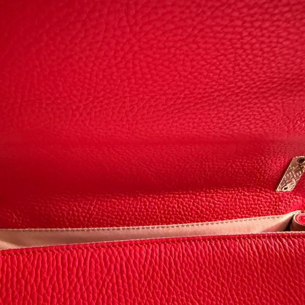 Valentino By Mario Valentino Red Studded V-Logo Shoulder Bag - Picture 9 of 13